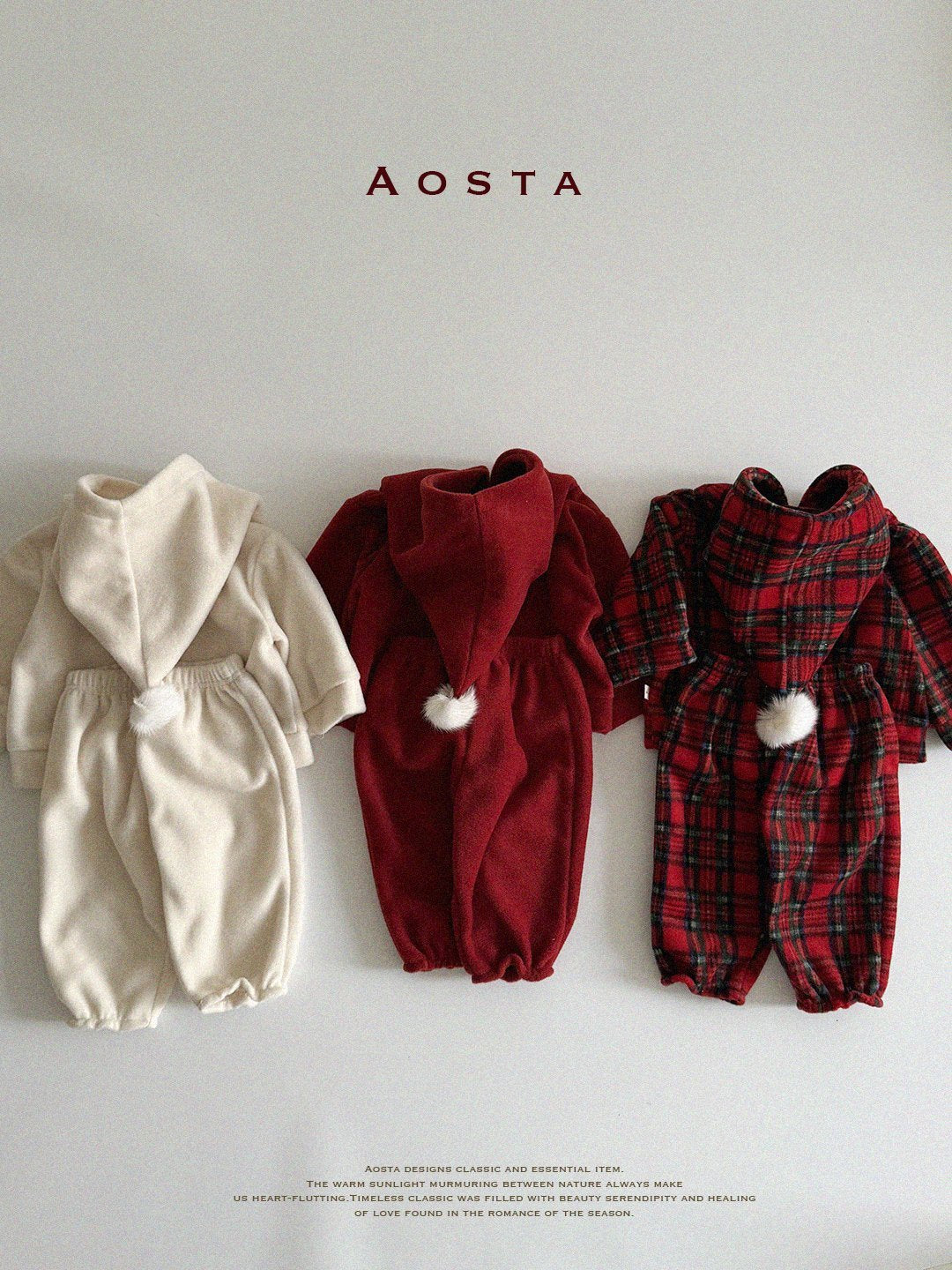 Winter Cone Hoodie Sweatshirts [Red Check/M(1-2yr)]