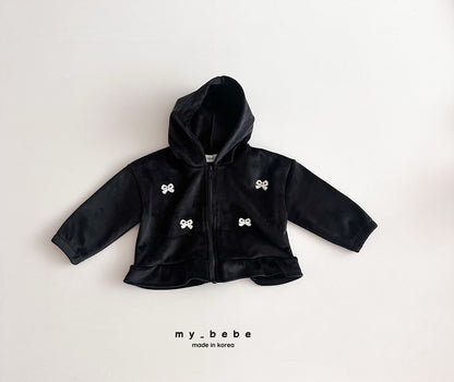 [PRE-ORDER] Velour Frill Hoodie Zip-Up Jacket