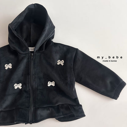 [PRE-ORDER] Velour Frill Hoodie Zip-Up Jacket