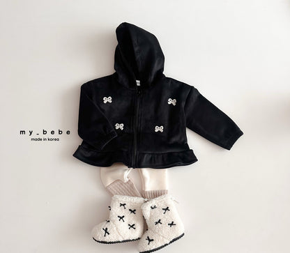 [PRE-ORDER] Velour Frill Hoodie Zip-Up Jacket