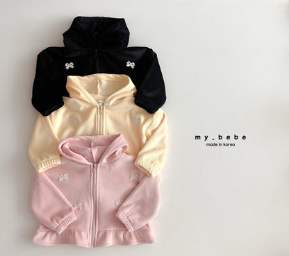 [PRE-ORDER] Velour Frill Hoodie Zip-Up Jacket