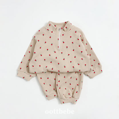 [PRE-ORDER] Sweet Waffle Anorak Top Bottom Set