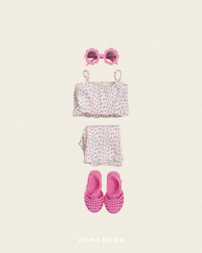 [PRE-ORDER] Peach Flower Top Bottom Set