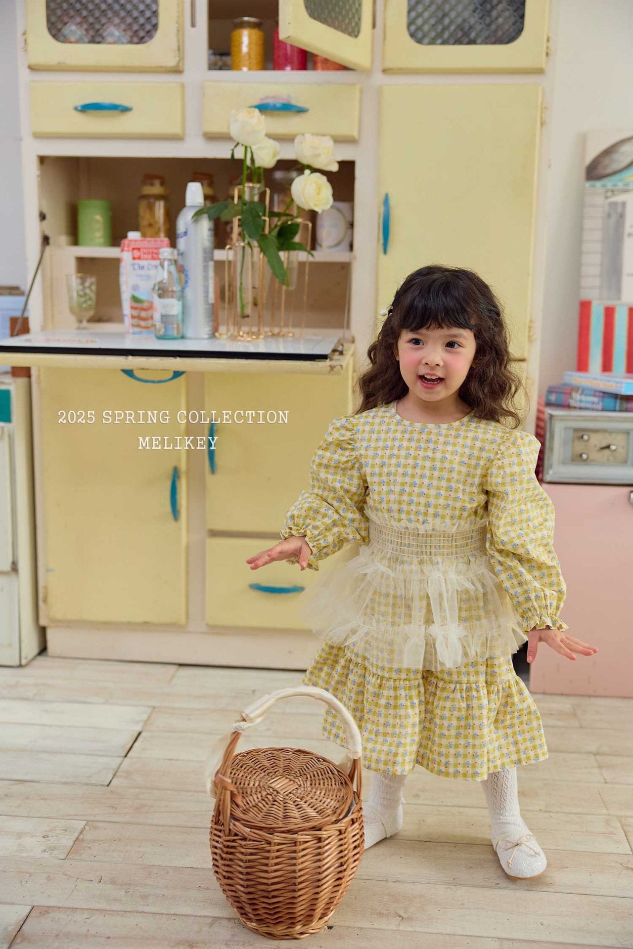 Check Floral Dress [S(2-3yr)]