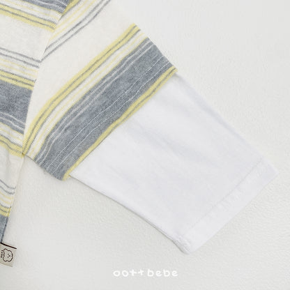 Breeze Layered T-Shirts [Grey/Yellow/M(3-4yr)]
