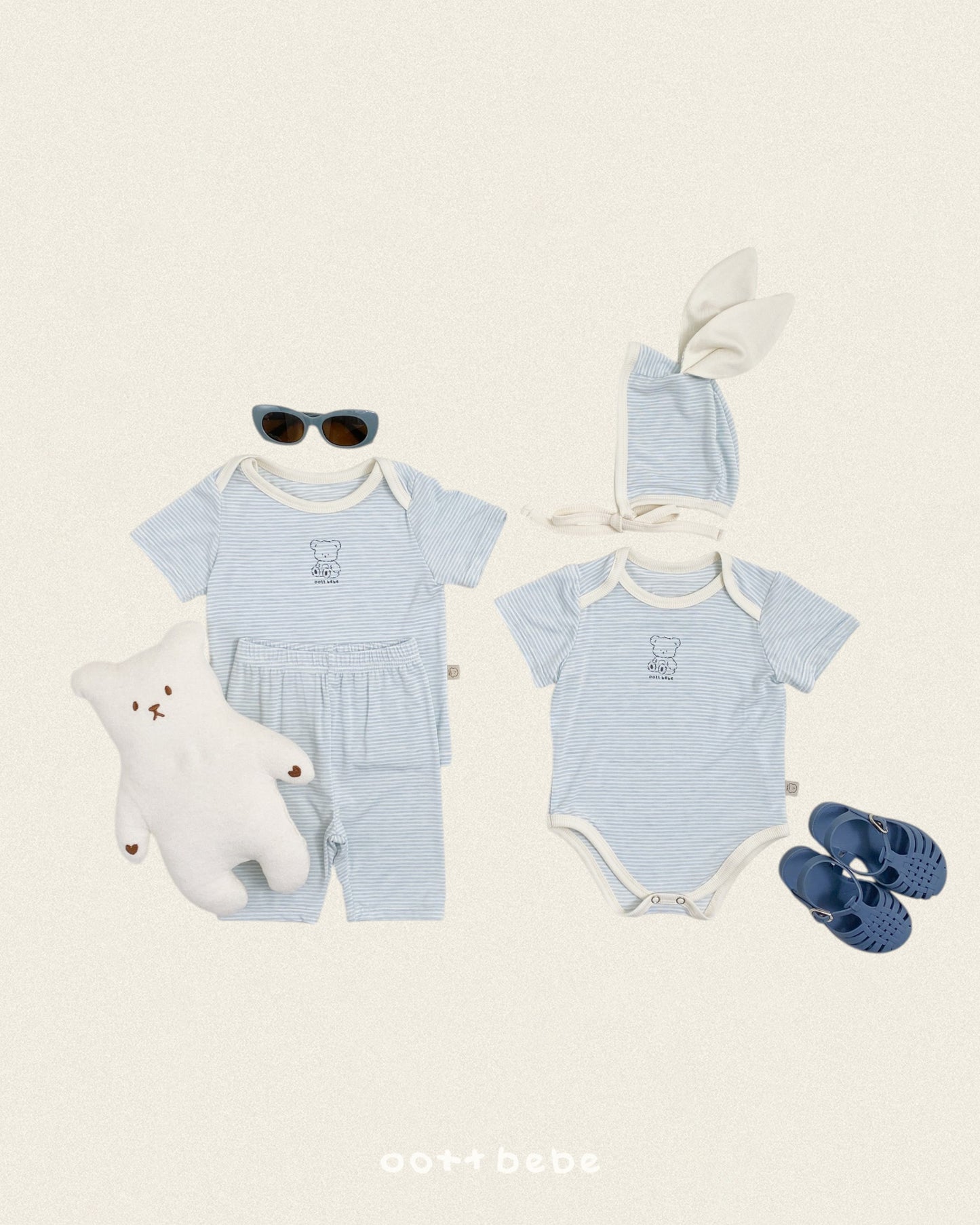 [PRE-ORDER] Chewy Stripe Body Suit + Bonnet Set