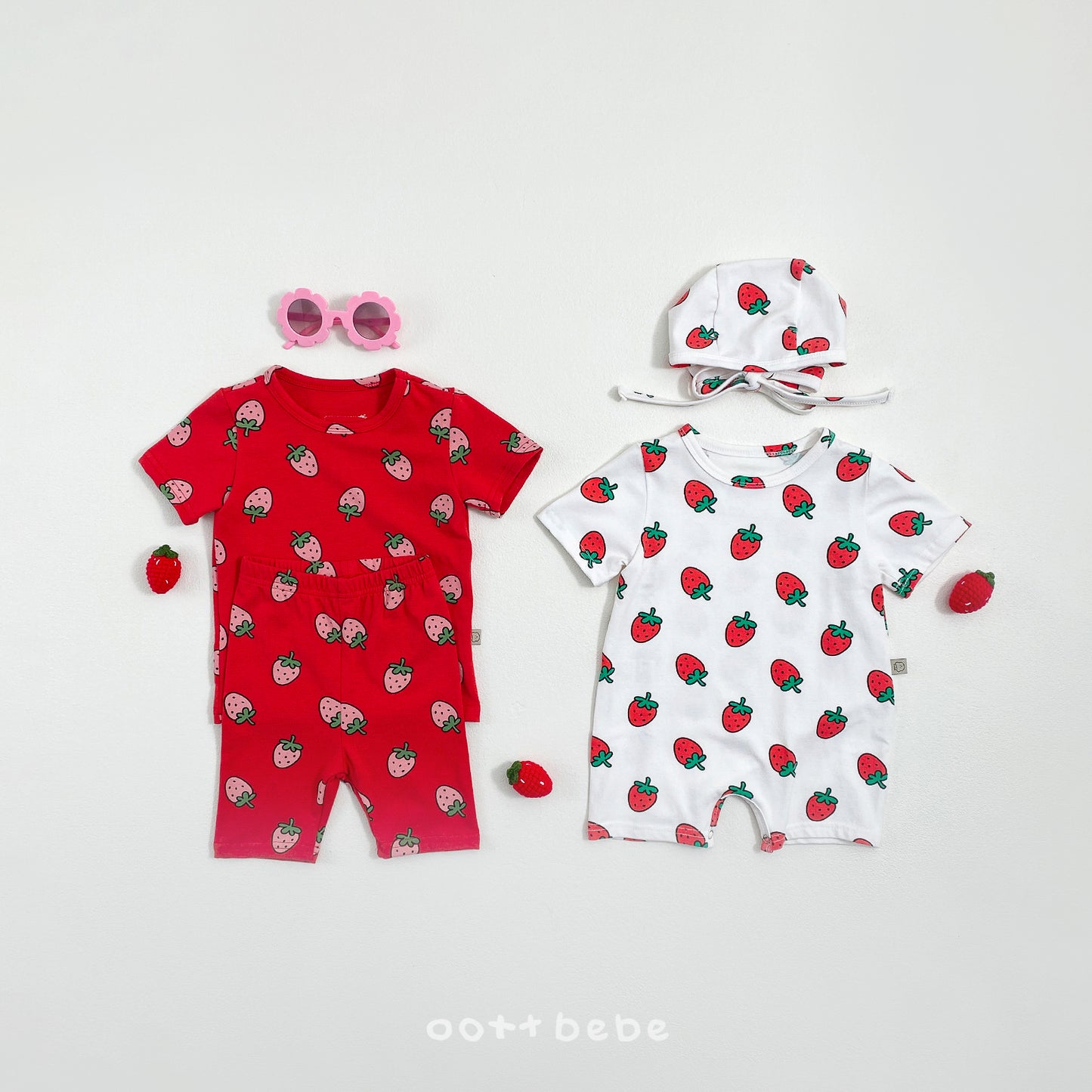 [PRE-ORDER] Strawberry Body Suit + Bonnet Set