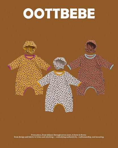 [PRE-ORDER] Heart Leopard Body Suit + Bonnet Set
