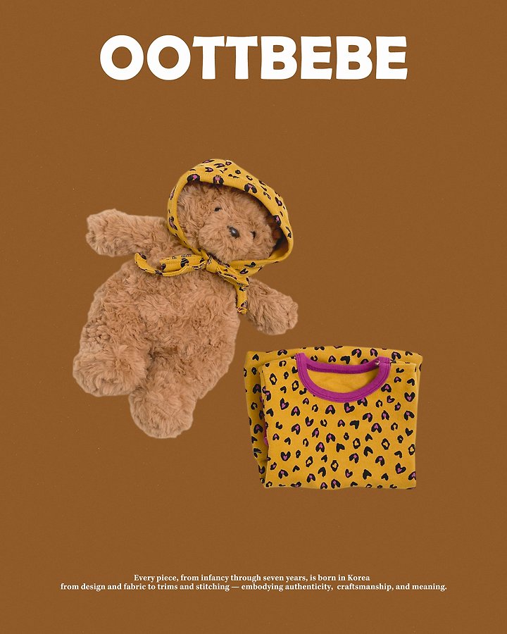 [PRE-ORDER] Heart Leopard Body Suit + Bonnet Set