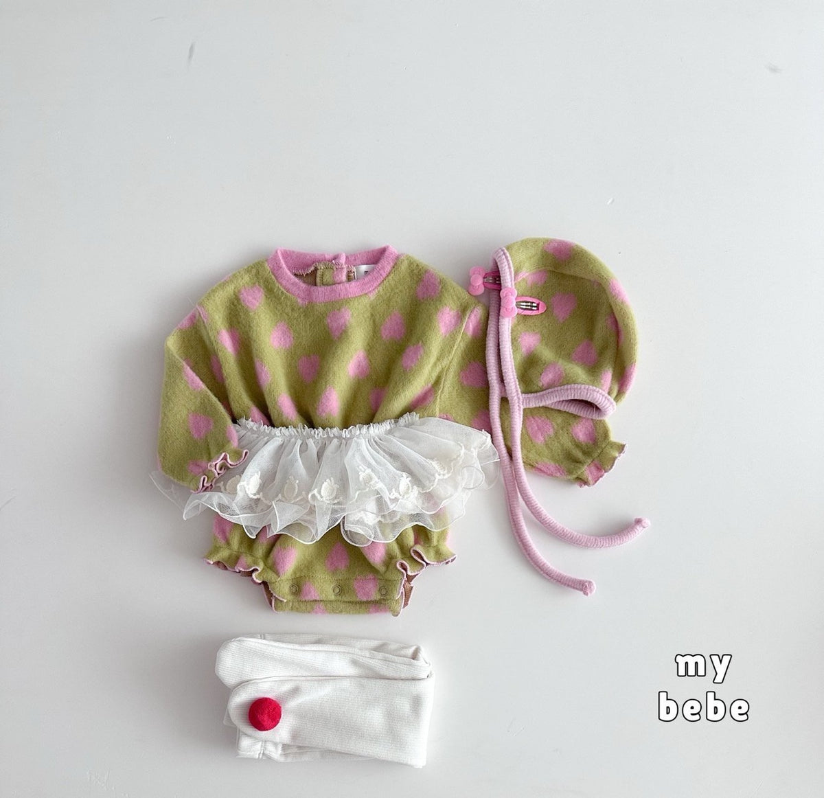 [PRE-ORDER] Creamy Banding Body Suit + Bonnet Set