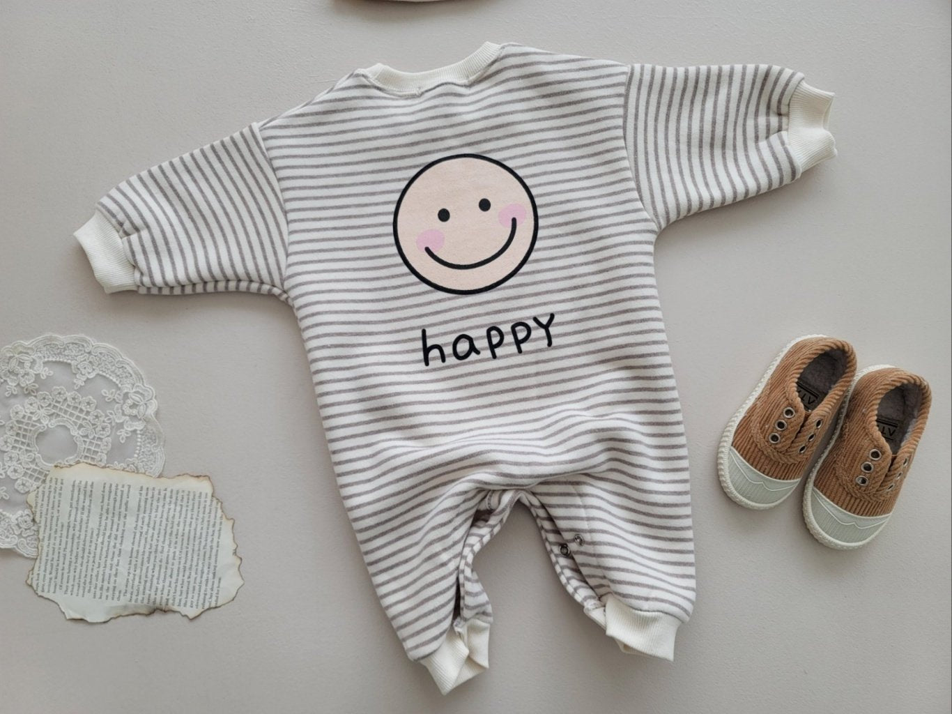 [PRE-ORDER] Happy Body Suit + Bonnet Set