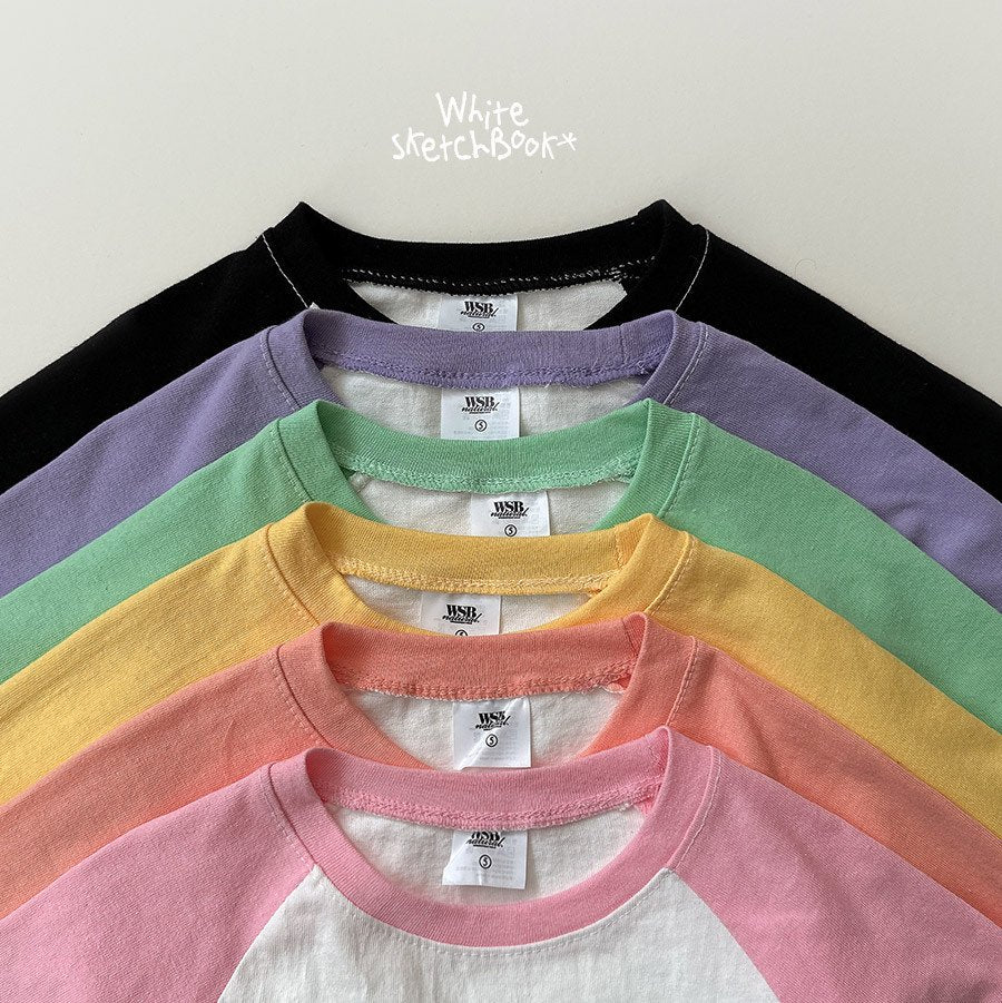 [PRE-ORDER] New Color Block Raglan 3/4 Sleeve T-Shirts