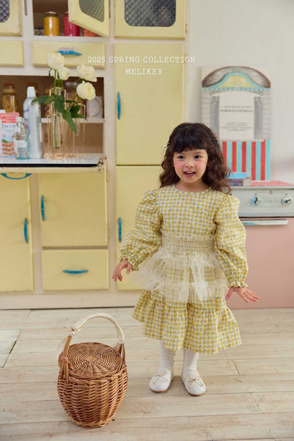 Check Floral Dress [S(2-3yr)]