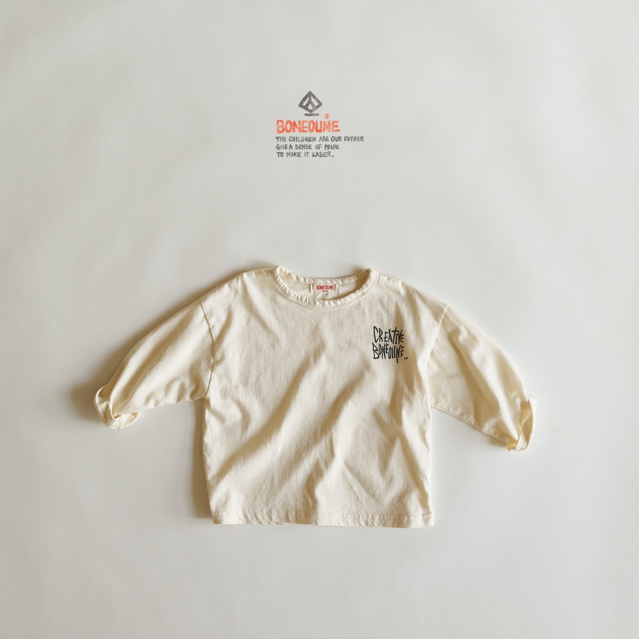 Autumn Basic T-Shirts [Ivory/L(5-6yr)]