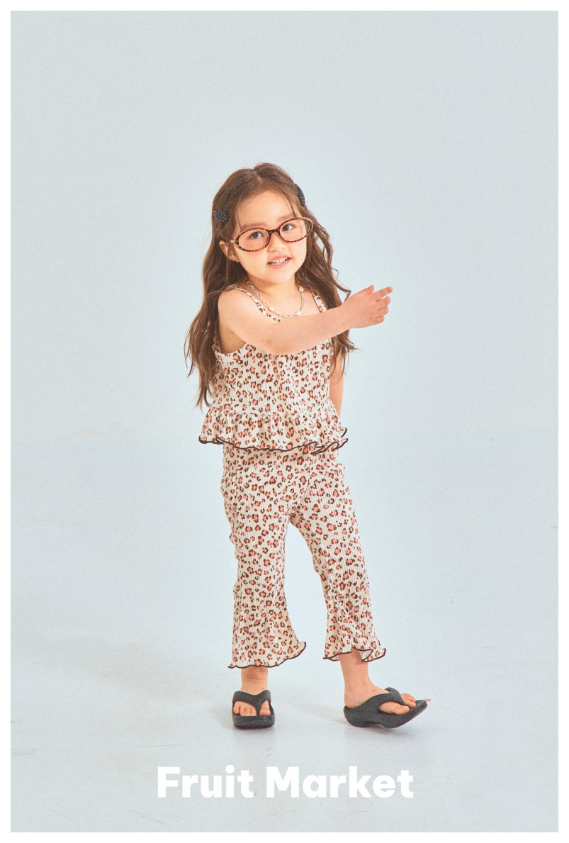 [PRE-ORDER] Leopard Pleats Top Bottom Set