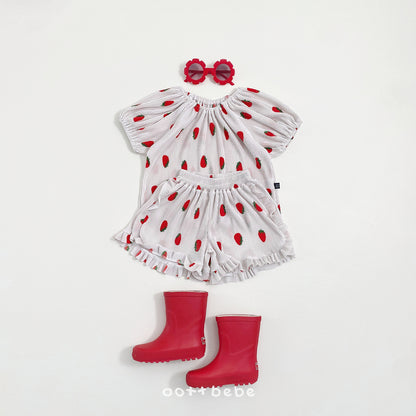 [PRE-ORDER] Sweet Berry Pleats Top Bottom Set