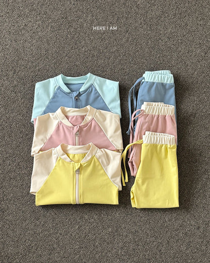 [PRE-ORDER] Bunny Rash Guard Zip-Up Bottom Set