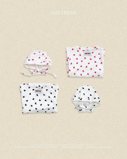 [PRE-ORDER] Petit Heart Body Suit + Bonnet Set