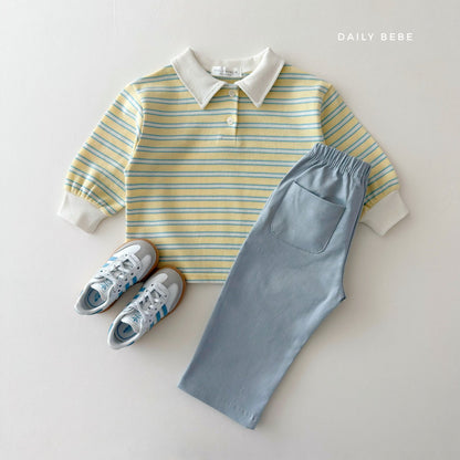 Cozy Collar T-Shirts [Yellow/M(3-4yr)]