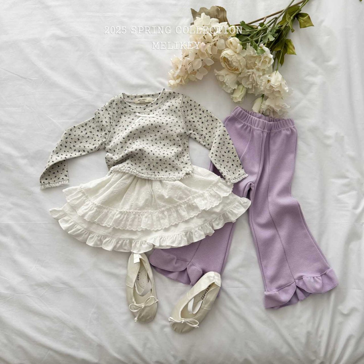 Rose Crop T-Shirts [Oatmeal/L(4-5yr)]