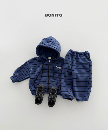 [PRE-ORDER] We Stripe Hoodie Jacket Bottom Set