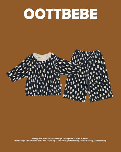[PRE-ORDER] Velvet Leopard Pleats Top Bottom Set
