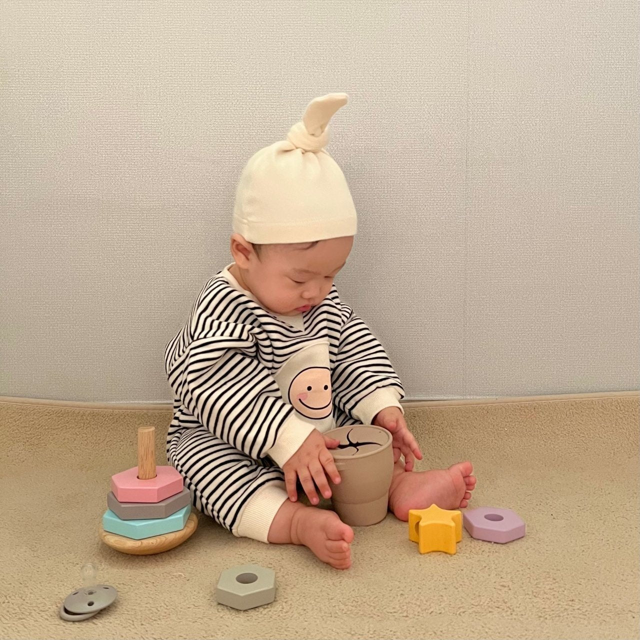 [PRE-ORDER] Happy Body Suit + Bonnet Set