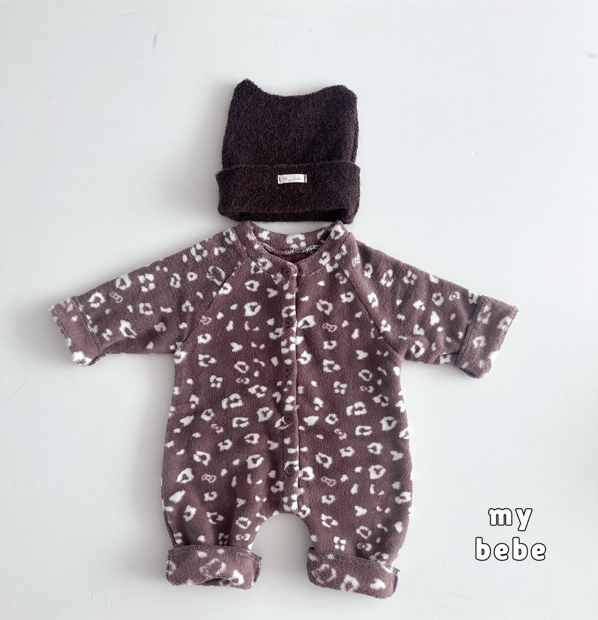 [PRE-ORDER] Poodle Button Body Suit + Bonnet Set
