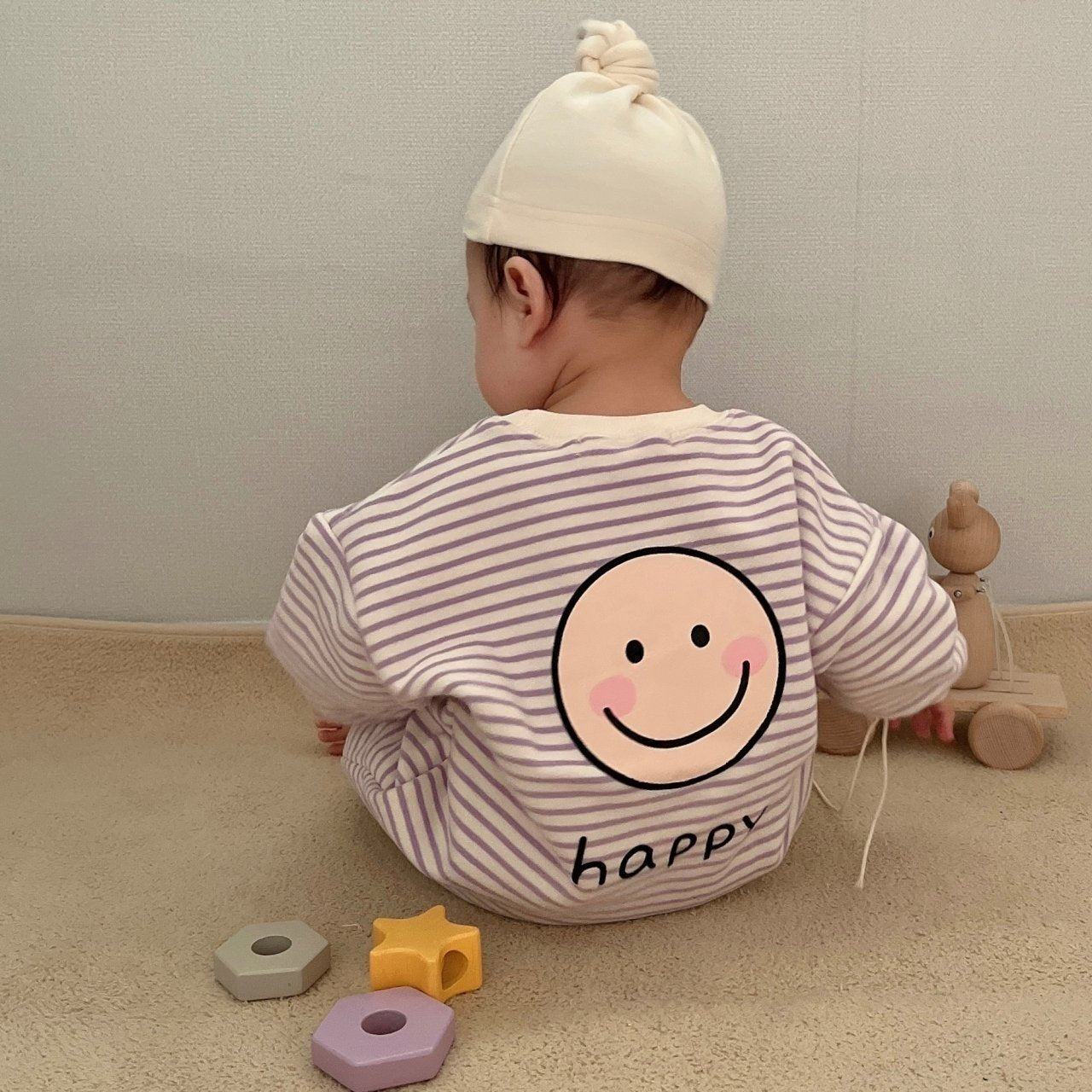 [PRE-ORDER] Happy Body Suit + Bonnet Set