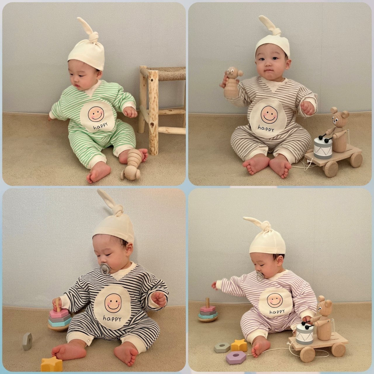 [PRE-ORDER] Happy Body Suit + Bonnet Set