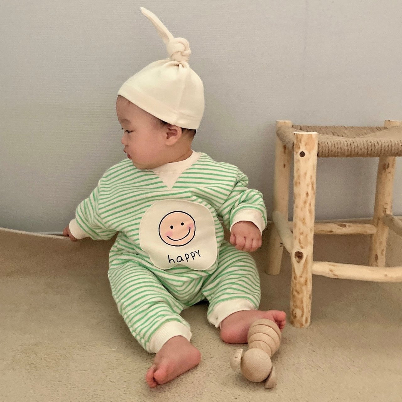 [PRE-ORDER] Happy Body Suit + Bonnet Set