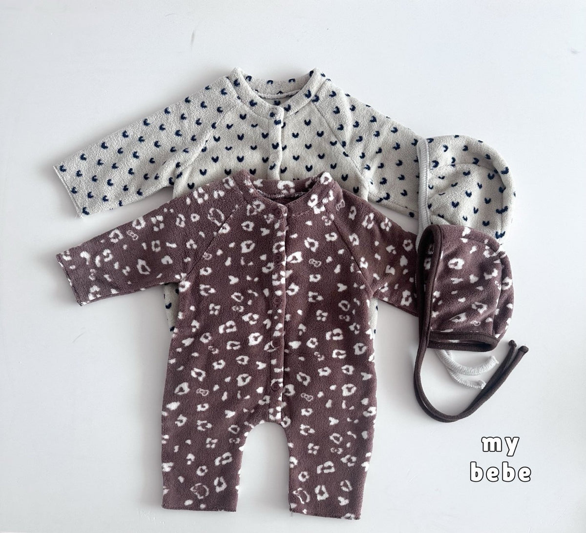 [PRE-ORDER] Poodle Button Body Suit + Bonnet Set