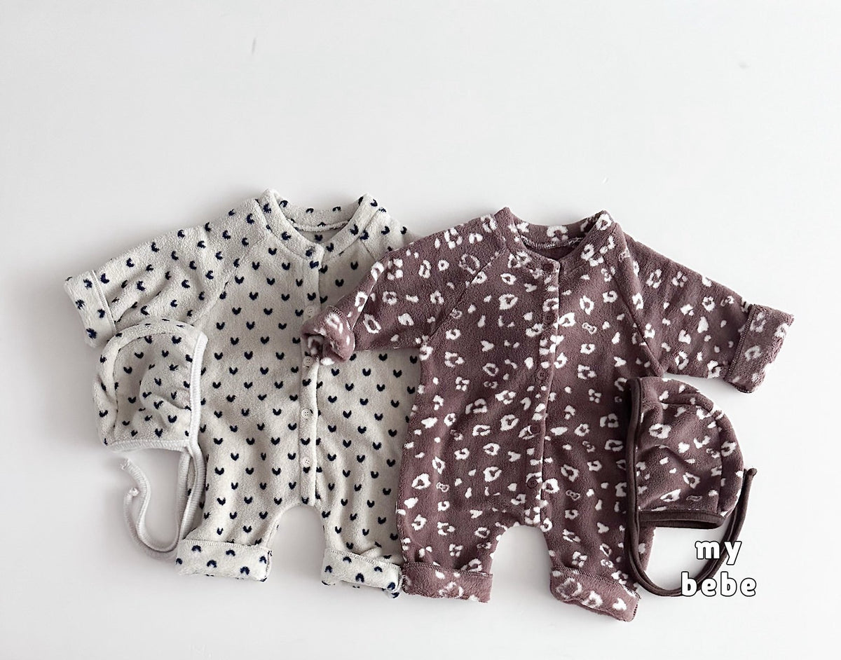 [PRE-ORDER] Poodle Button Body Suit + Bonnet Set