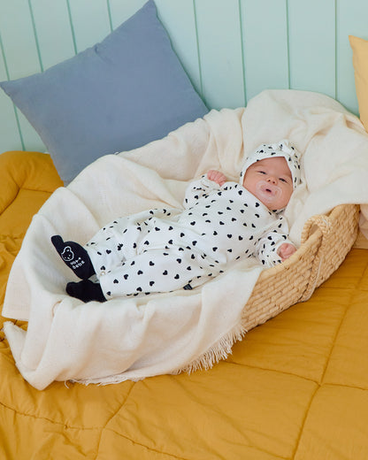 [PRE-ORDER] Petit Heart Body Suit + Bonnet Set