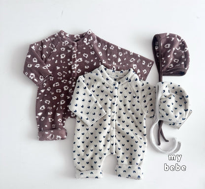 [PRE-ORDER] Poodle Button Body Suit + Bonnet Set
