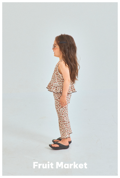 [PRE-ORDER] Leopard Pleats Top Bottom Set