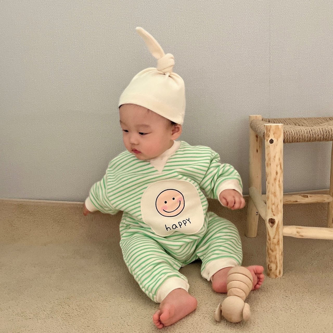 [PRE-ORDER] Happy Body Suit + Bonnet Set