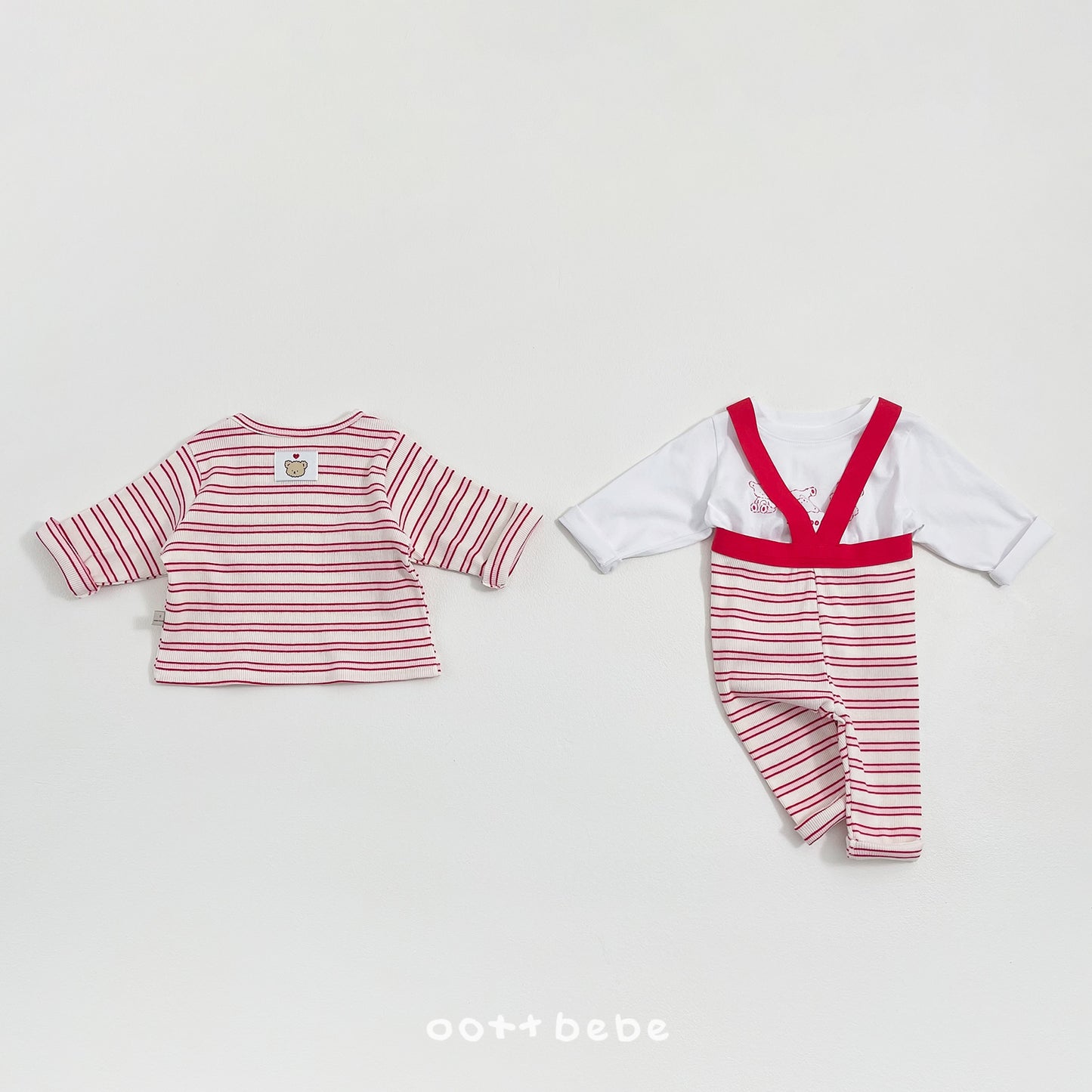 Say Oott 1+1 Baby T-Shirts [Red/Ivory/Baby M(6-12m)]