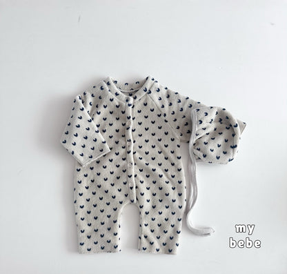 [PRE-ORDER] Poodle Button Body Suit + Bonnet Set