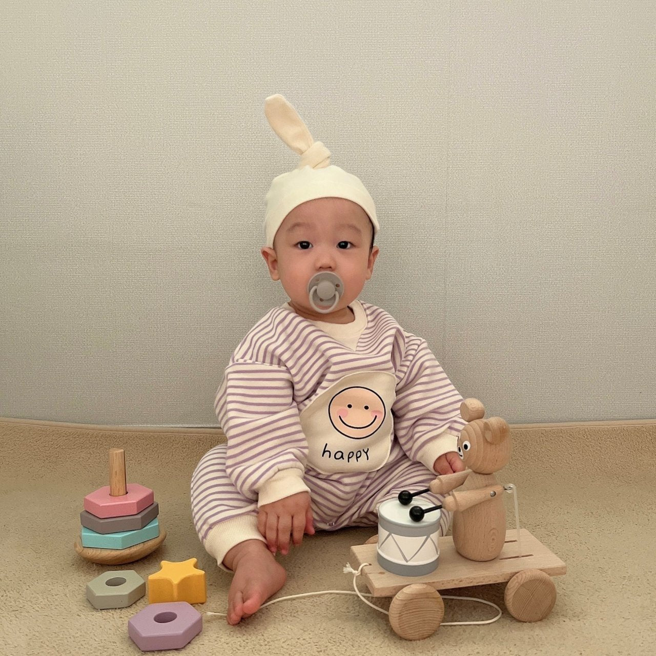 [PRE-ORDER] Happy Body Suit + Bonnet Set