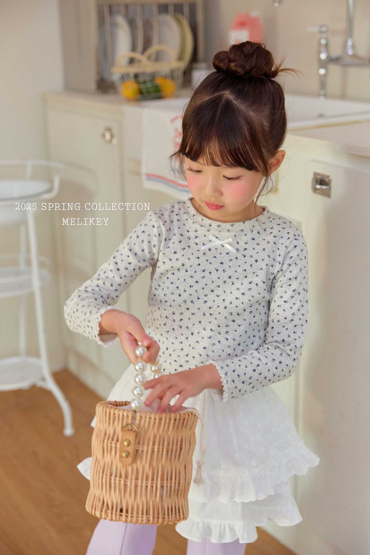 Rose Crop T-Shirts [Oatmeal/L(4-5yr)]