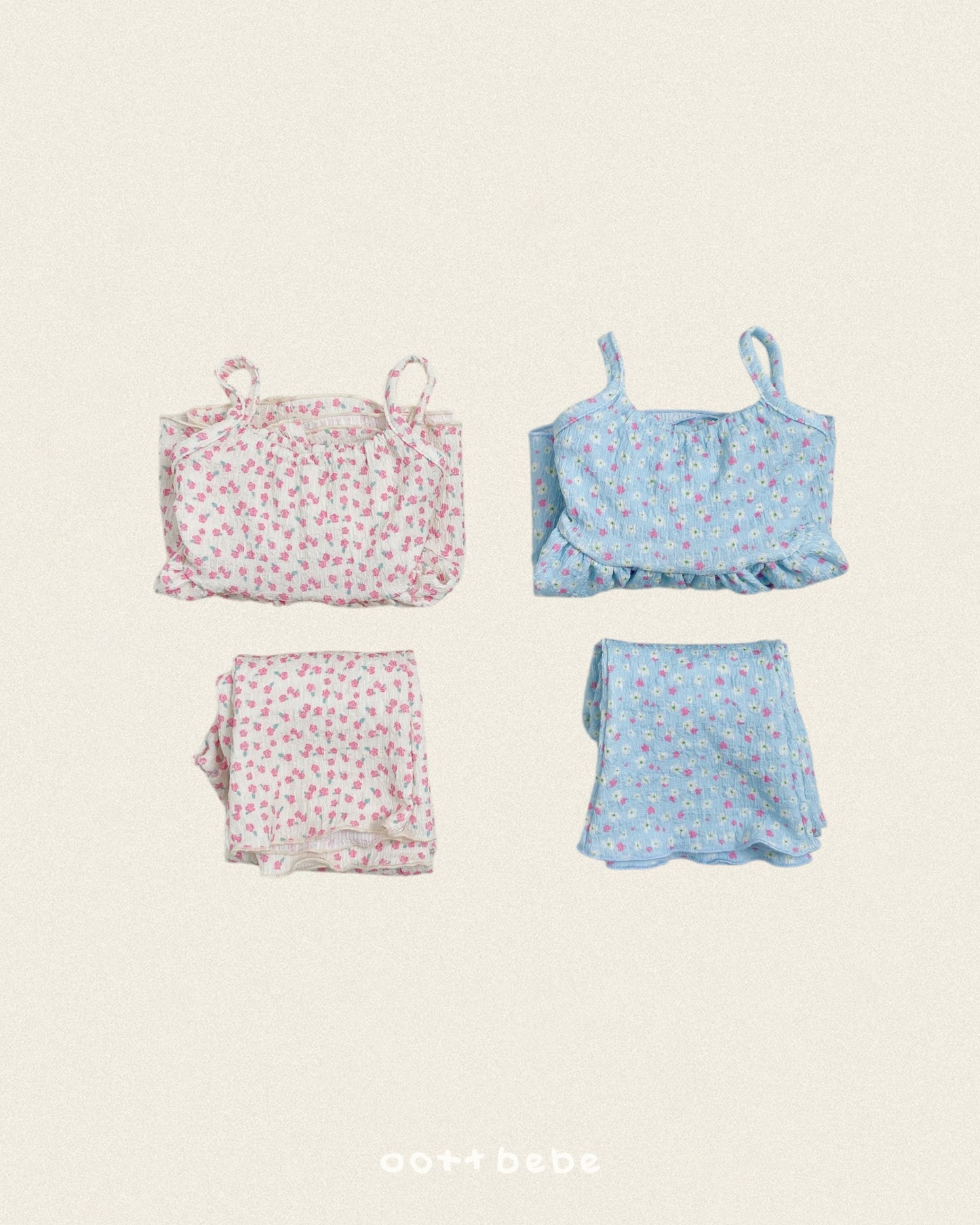[PRE-ORDER] Peach Flower Top Bottom Set
