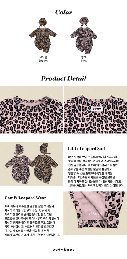 [PRE-ORDER] Little Leopard Body Suit + Bonnet Set