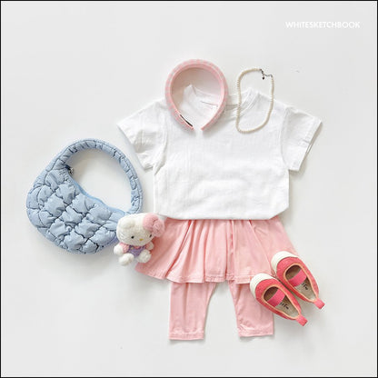 Skirt 3/4 Leggings [Melange Grey,Black/L(4-5yr)]