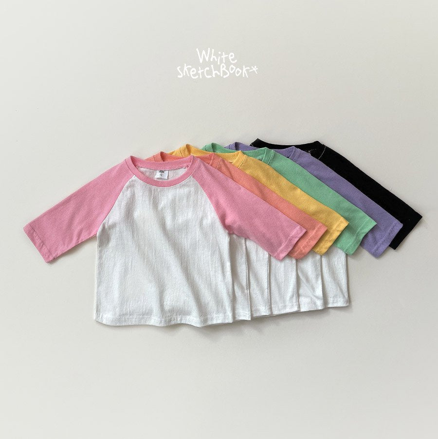 [PRE-ORDER] New Color Block Raglan 3/4 Sleeve T-Shirts