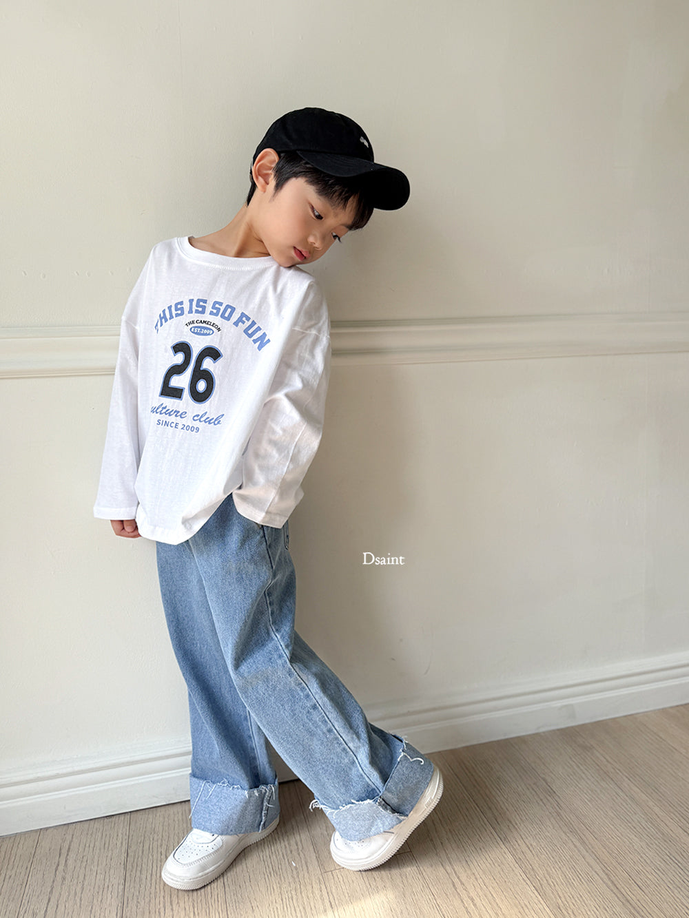 [PRE-ORDER] Cutting Roll-Up Wide Denim Pants