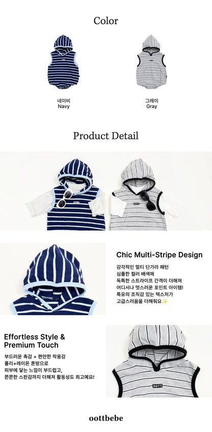 [PRE-ORDER] Urban Stripe Hoodie Body Suit