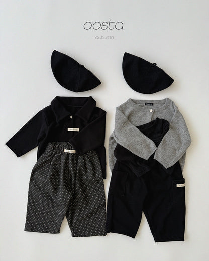 Mulmul Collar T-Shirts [Black/M(1-2yr)]