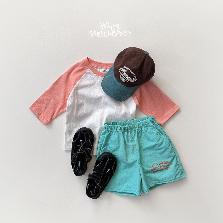 [PRE-ORDER] New Color Block Raglan 3/4 Sleeve T-Shirts