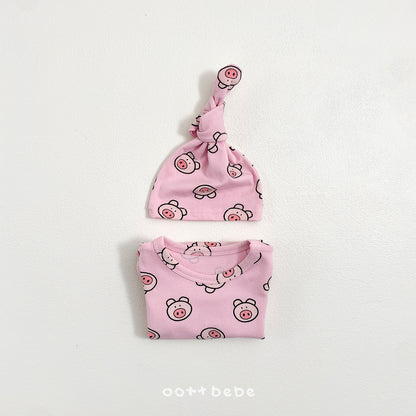 [PRE-ORDER] Happy Friends Body Suit + Bonnet Set